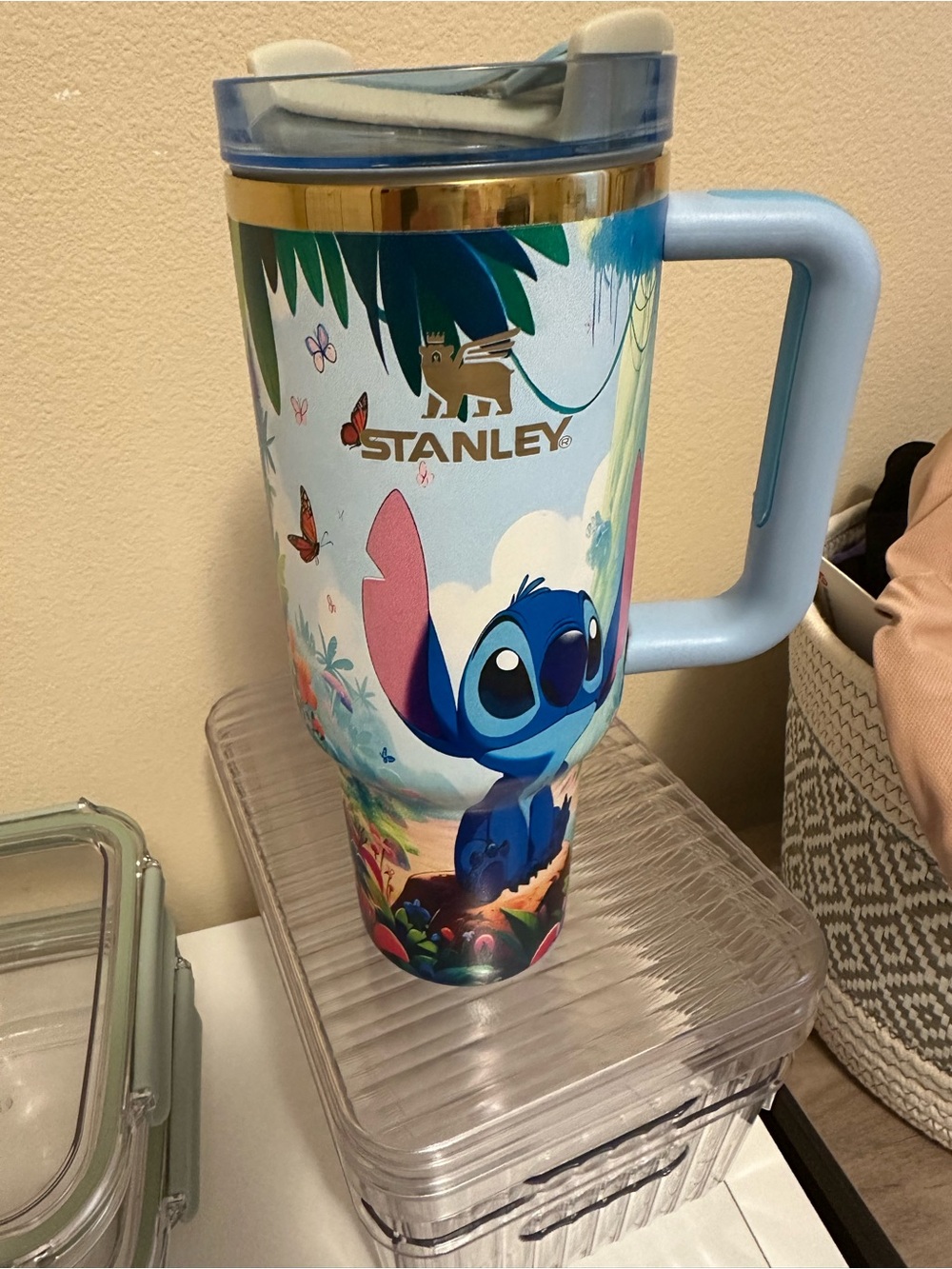 Stanley Blue Tropical Character Travel Mug with Handle
